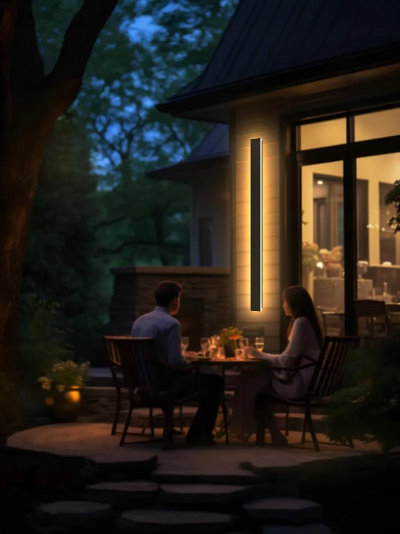 LANGE Zwarte Wandlamp LED Waterdicht IP65 150cm 48W Warm Licht — foto 8