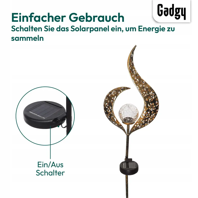 GADGY Solarlantaarns Buiten 2 Stuks Waterdicht LED Tuin Zwart — foto 8