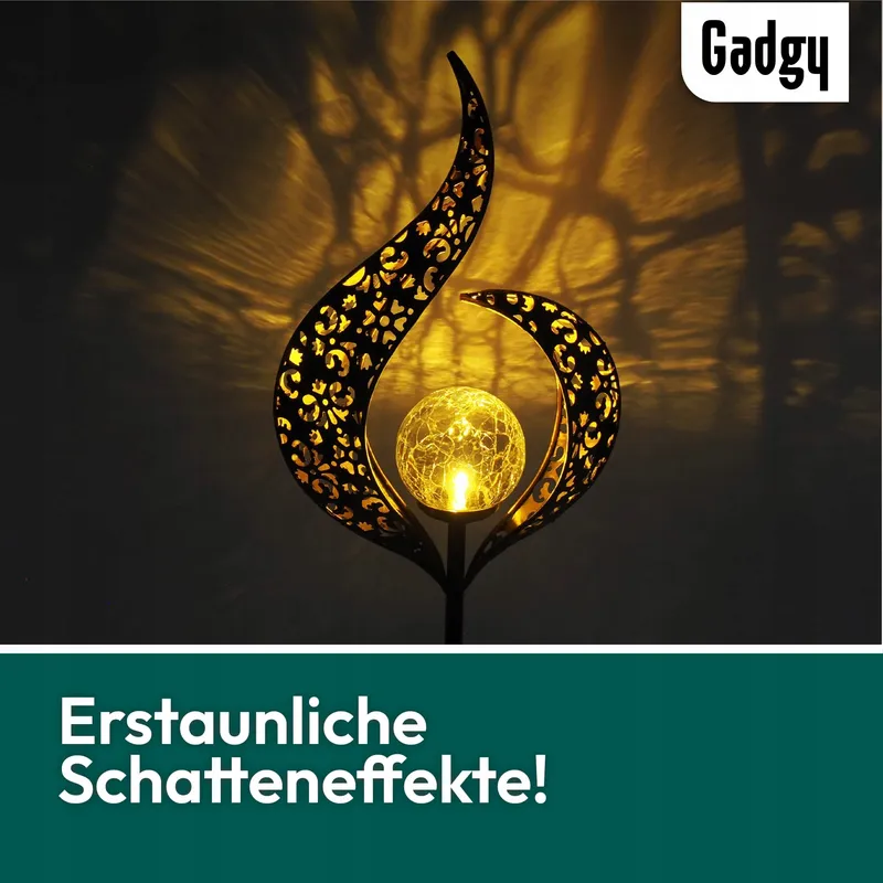 GADGY Solarlantaarns Buiten 2 Stuks Waterdicht LED Tuin Zwart — foto 5