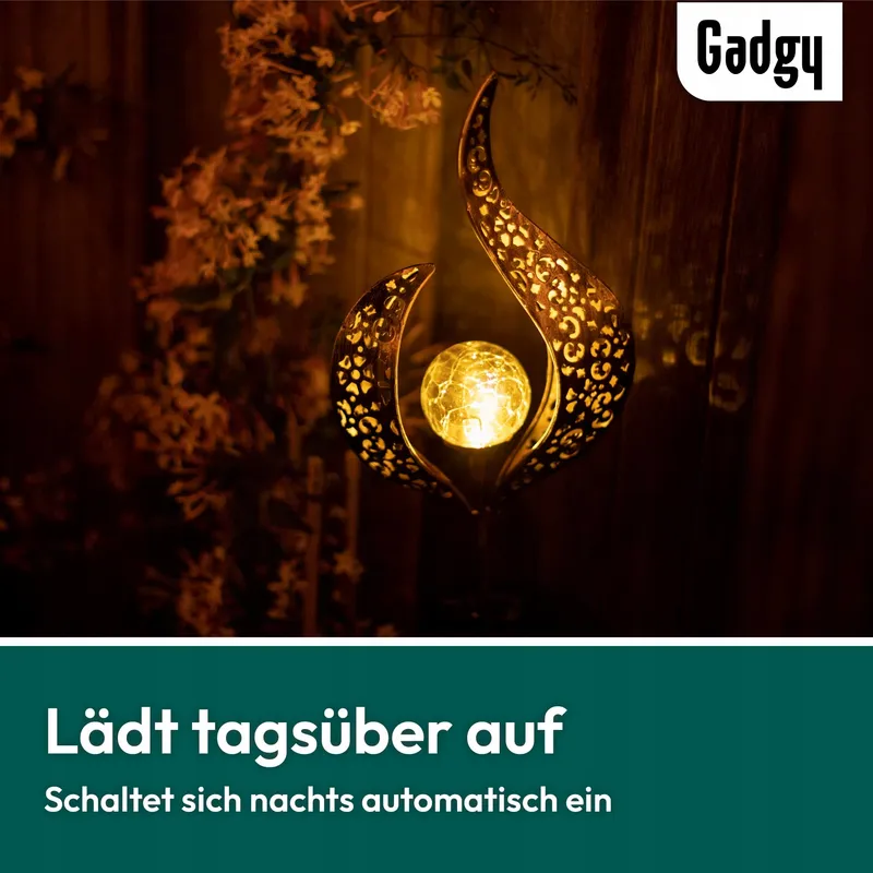 GADGY Solarlantaarns Buiten 2 Stuks Waterdicht LED Tuin Zwart — foto 6