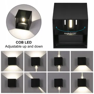 LEDMO 8 Stuks LED Wandlampen Binnen Buiten 12W 4000K IP65 — miniatuur 3