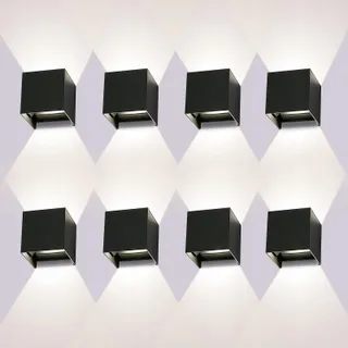 LEDMO 8 Stuks LED Wandlampen Binnen Buiten 12W 4000K IP65 — miniatuur 1