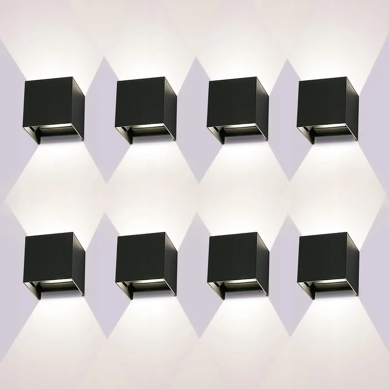 LEDMO 8 Stuks LED Wandlampen Binnen Buiten 12W 4000K IP65 — foto 1