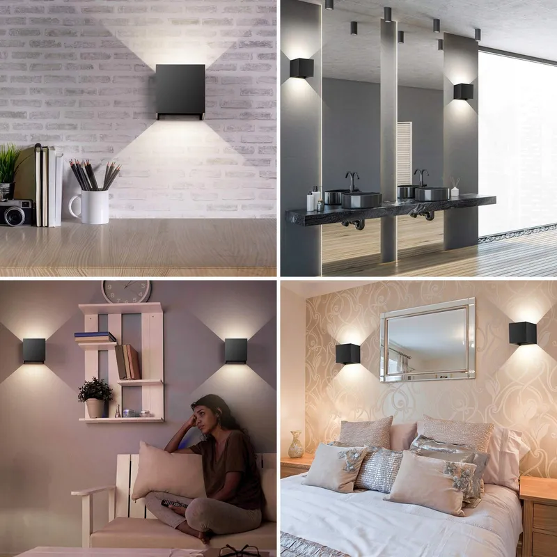 LEDMO 8 Stuks LED Wandlampen Binnen Buiten 12W 4000K IP65 — foto 5
