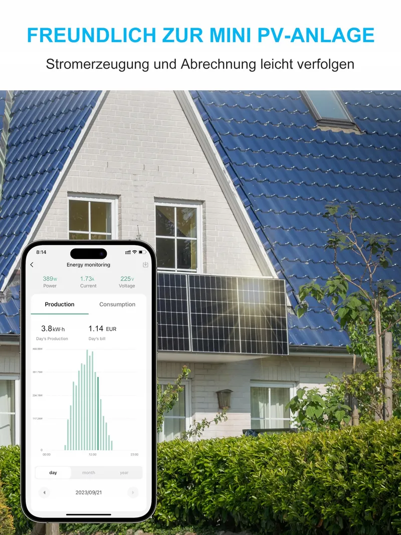 EIGHTREE Smart Stopcontact WiFi Met Energiemeting Balkonkrachtcentrale — foto 2