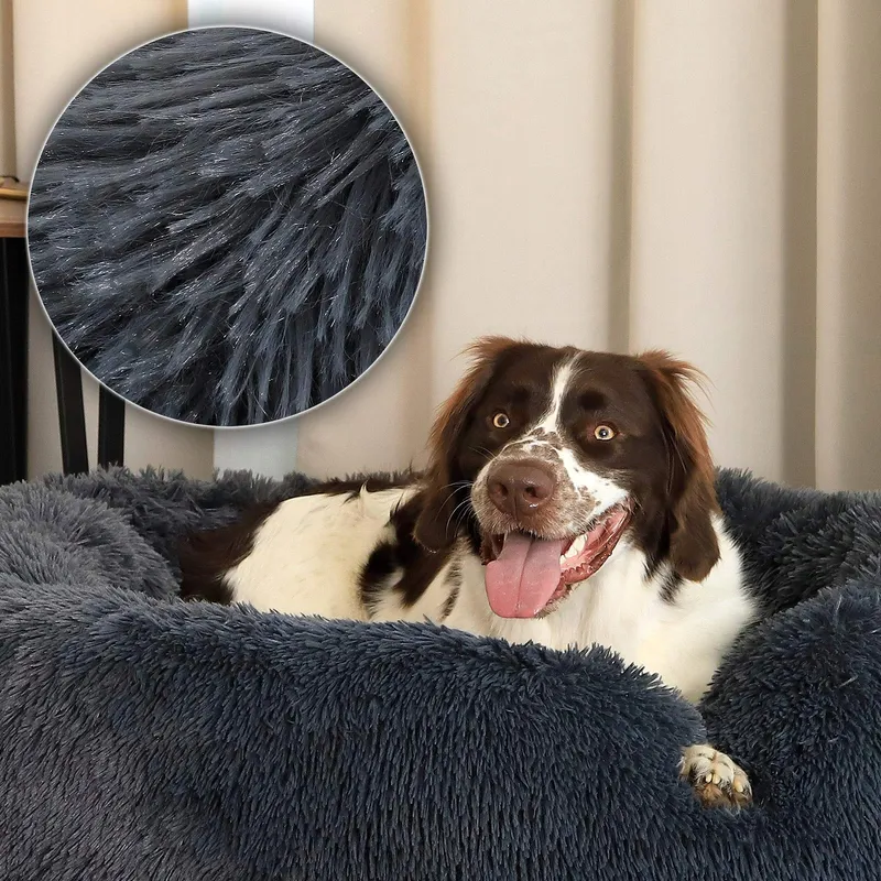 LIONTO Donutmand Voor Honden En Katten Rond 100cm Donkergrijs — foto 4