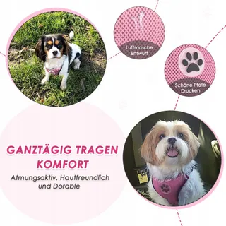 EYEIN Hondentuigje Met Veiligheidsgordel Auto Verstelbaar Roze XS — miniatuur 8