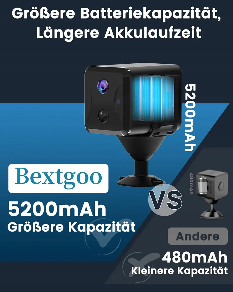BEXTGOO Camera 4G LTE SIM Draadloos 5200mAh AI Bewegingsdetectie β foto 3