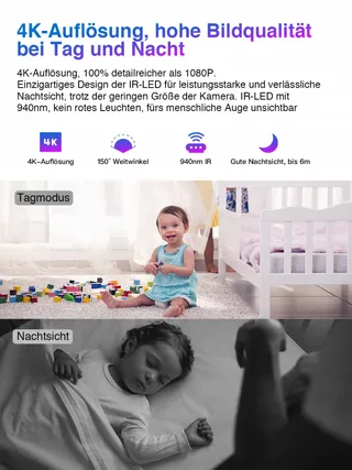 HIKAM Mini Camera WLAN 4K HD 2600mAh IP WiFi Bewegingsmelder — miniatuur 2