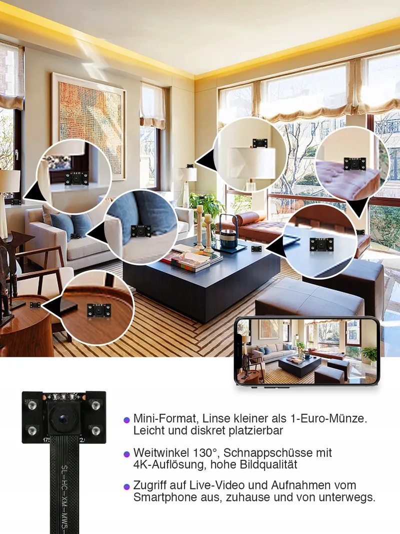 HIKAM Mini Camera WLAN 4K HD 2600mAh IP WiFi Bewegingsmelder — foto 3