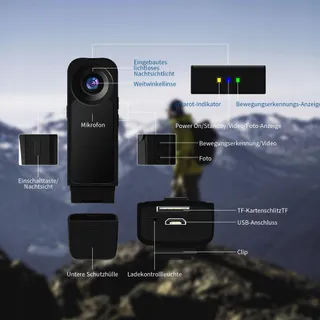 BAOBYLON Mini Camera HD 1080P 32GB Audio Video Nachtzicht — miniatuur 4
