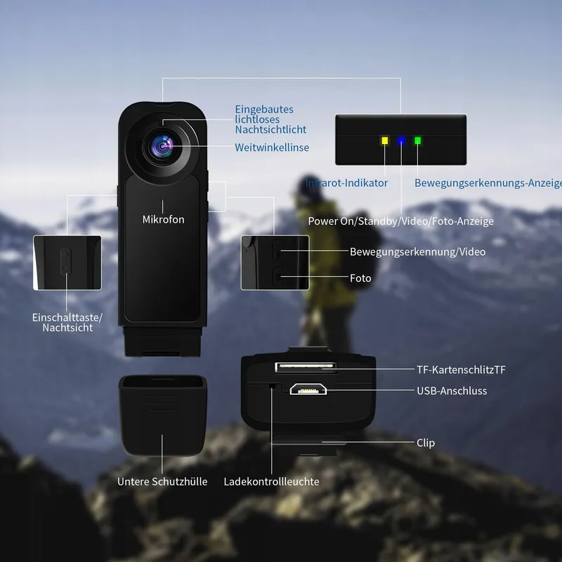 BAOBYLON Mini Camera HD 1080P 32GB Audio Video Nachtzicht — foto 4