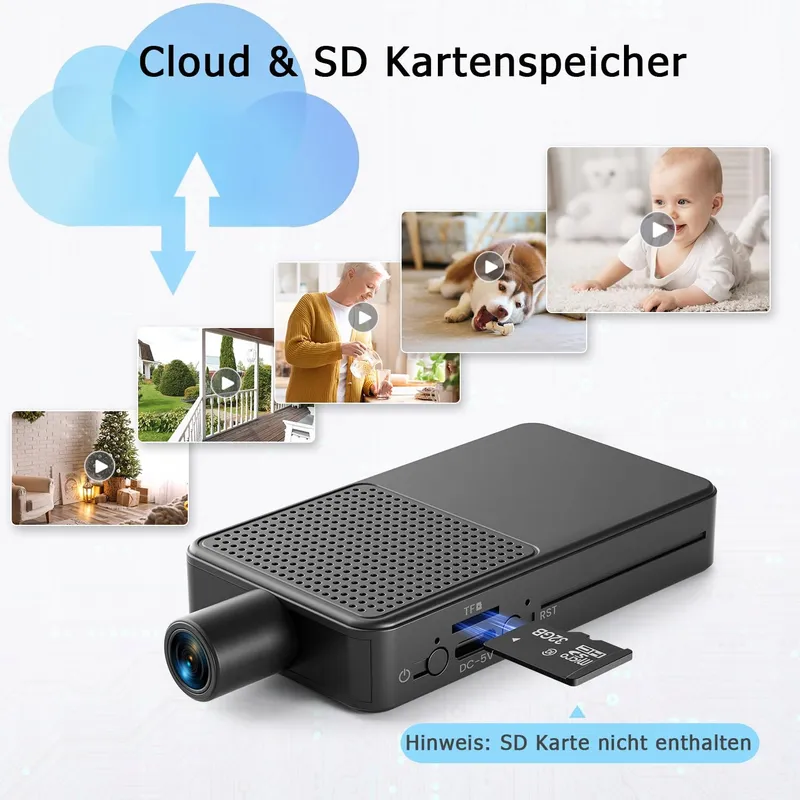 HD Mini Camera Binnen Beveiliging 10u Batterij Cloud WiFi — foto 4