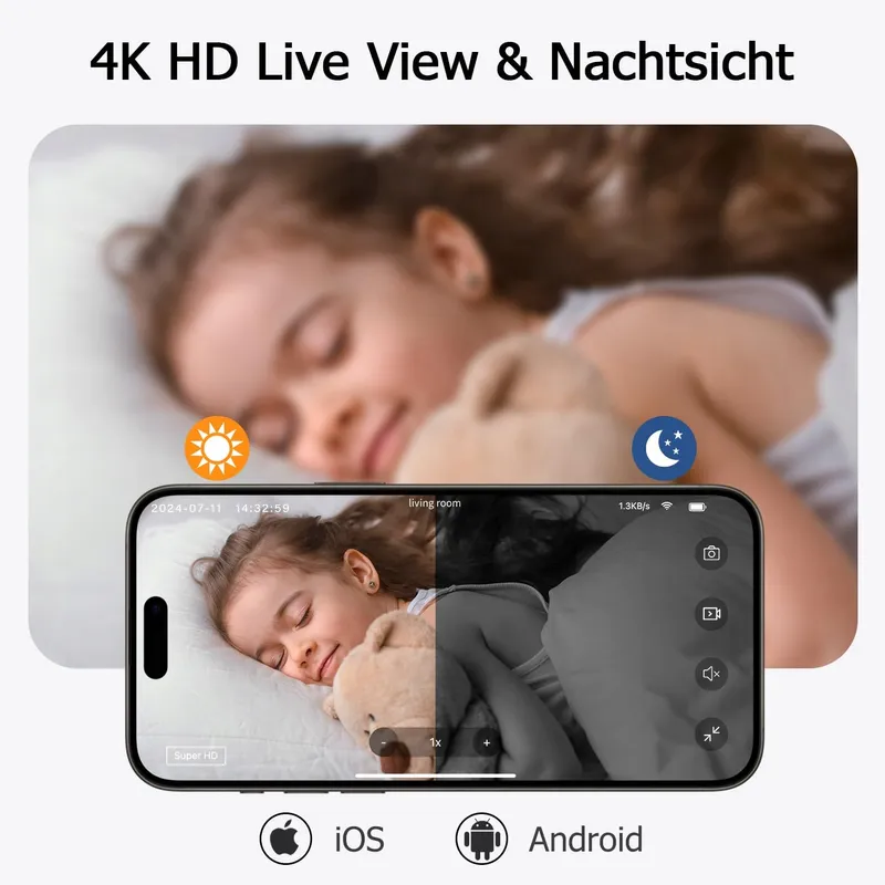 HD Mini Camera Binnen Beveiliging 10u Batterij Cloud WiFi — foto 7