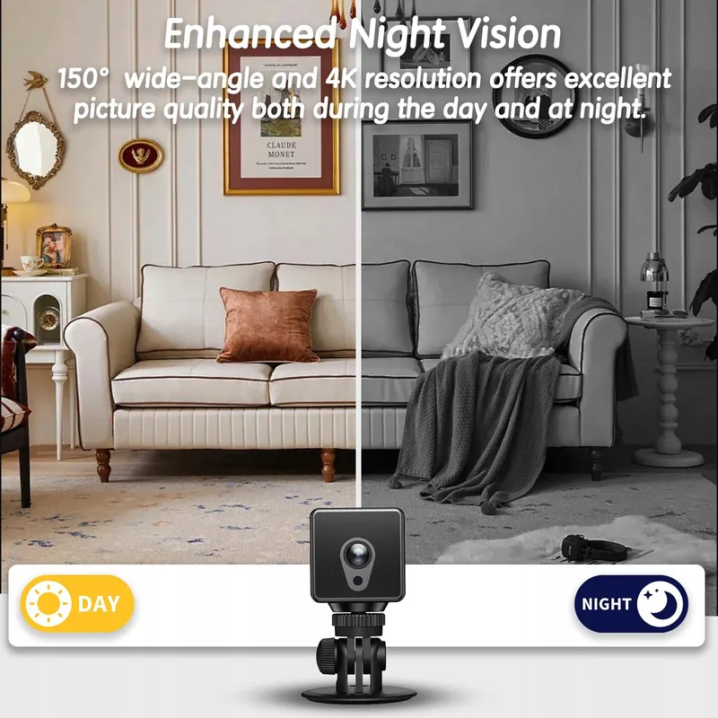 EKJANEPE 4K HD Mini Bewakingscamera WiFi Binnen Nachtzicht — foto 4