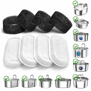SOOFPET Filters Voor Kattenfontein 8 Stuks 4 Filters 4 Schuimfilters — miniatuur 2