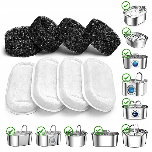 SOOFPET Filters Voor Kattenfontein 8 Stuks 4 Filters 4 Schuimfilters — foto 2