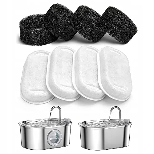 SOOFPET Filters Voor Kattenfontein 8 Stuks 4 Filters 4 Schuimfilters — foto 1