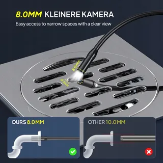 QIMIC Endoscoopcamera 15M IP67 8 LED 2X Zoom 2000mAh — miniatuur 3