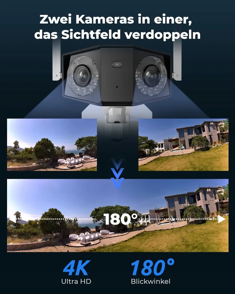 REOLINK Camera Buiten 4K Dual-Lens 180° WiFi 6 Nachtzicht Audio — foto 2