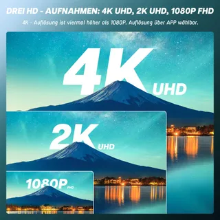 TIANTIANLE Action Cam 4K WiFi Waterdicht 30m 360° Helmcamera — miniatuur 2