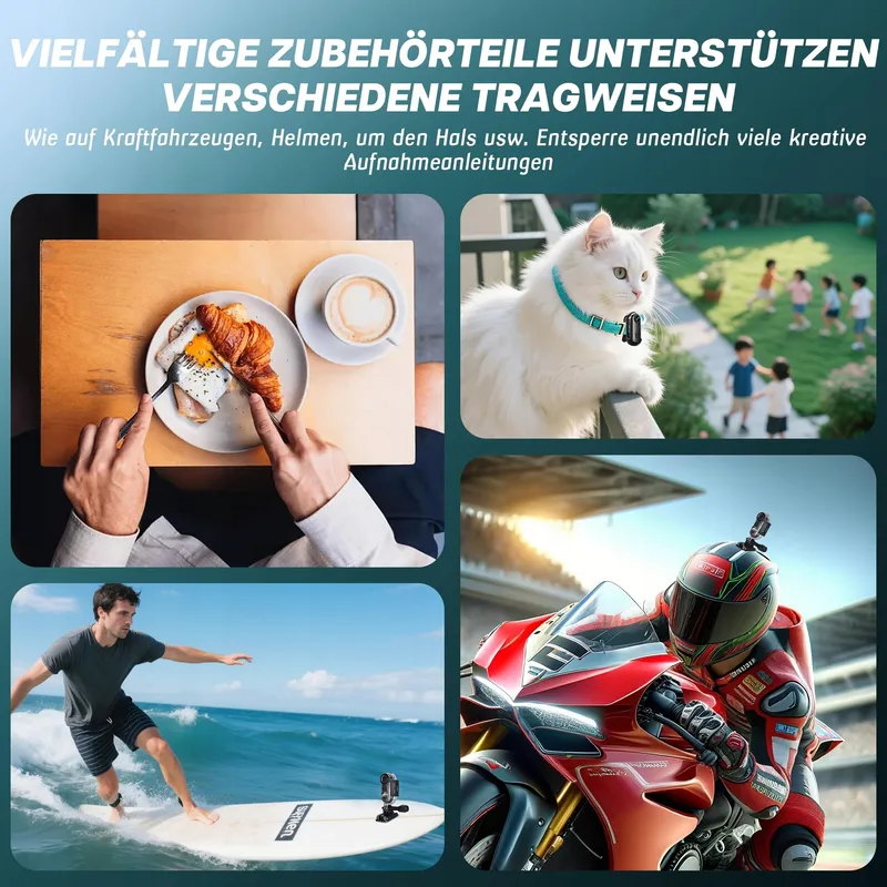 TIANTIANLE Action Cam 4K WiFi Waterdicht 30m 360° Helmcamera — foto 5