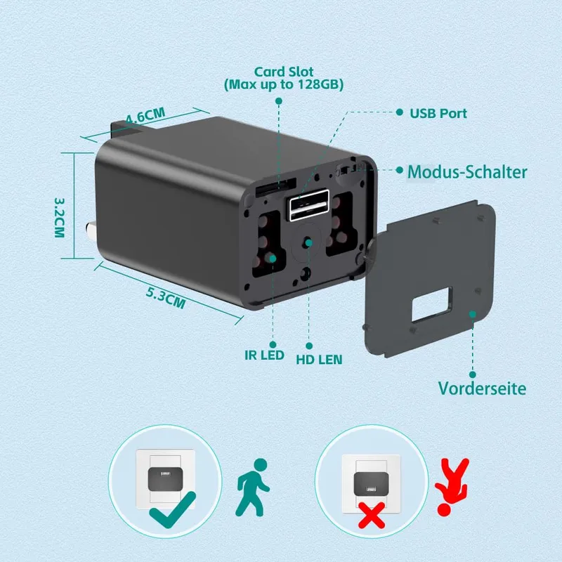 UIKOP 64GB Mini Camera 1080P USB Draagbaar Nachtzicht — foto 7