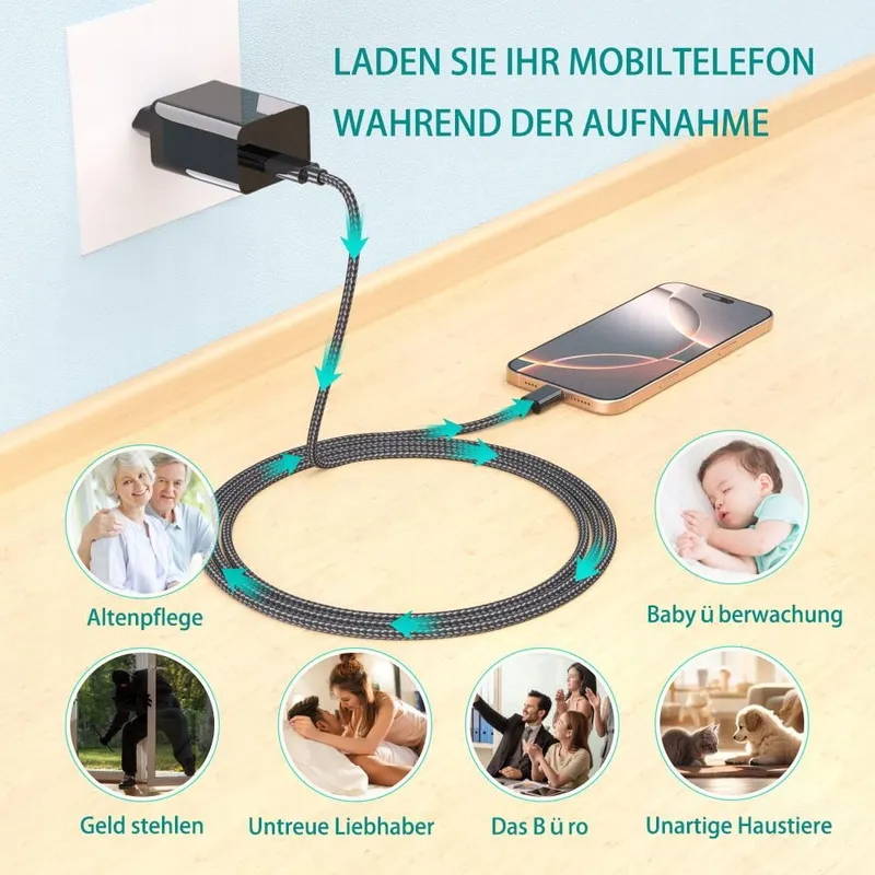 UIKOP 64GB Mini Camera 1080P USB Draagbaar Nachtzicht — foto 5