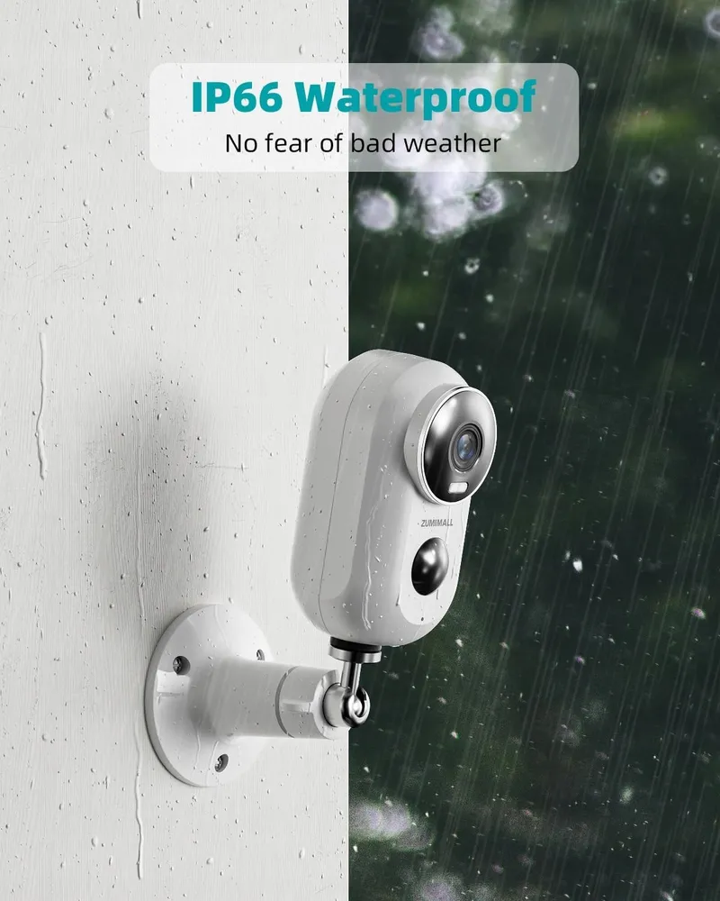 ZUMIMALL Camera Buiten 2K 2 Stuks 3MP Nachtzicht PIR IP66 Audio — foto 2