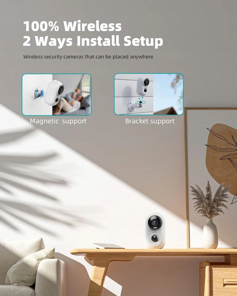 ZUMIMALL Camera Buiten 2K 2 Stuks 3MP Nachtzicht PIR IP66 Audio — foto 6