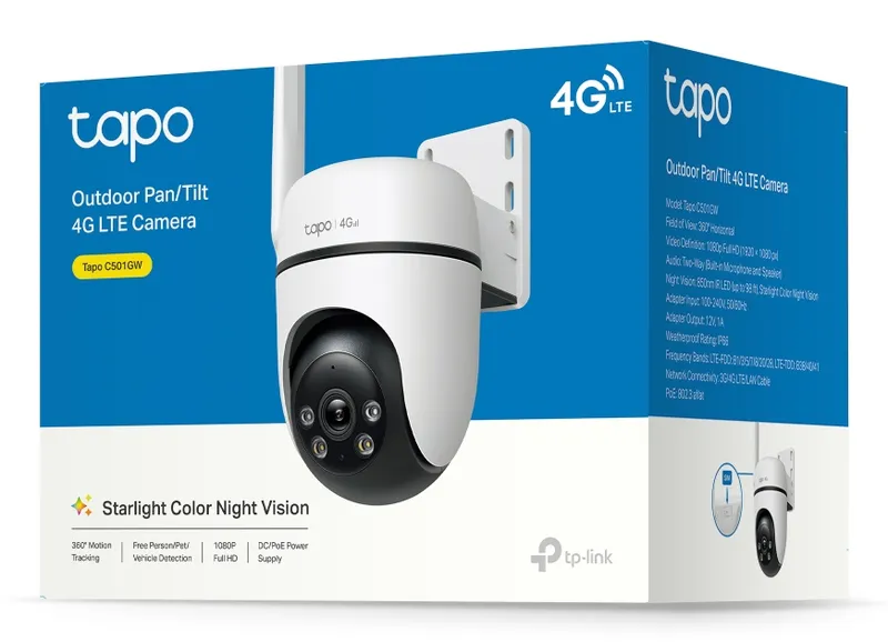 TAPO C501GW Camera 360° 4G LTE SIM Starlight AI 1080P IP66 Geen WiFi — foto 13
