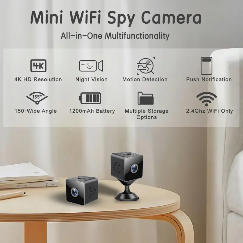 EKJANEPE Camera WiFi 1080P Mini Nachtzicht Bewegingsdetectie Binnen Buiten — foto 2