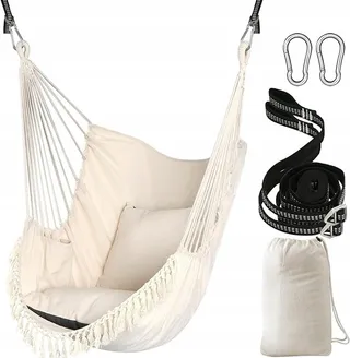 CHIHEE Hangstoel Katoenmix Comfortabel Binnen Buiten — miniatuur 9