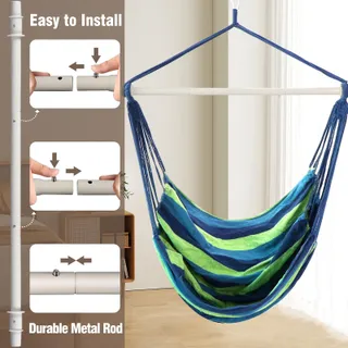 CHIHEE Hangstoel Katoenmix Comfortabel Binnen Buiten — miniatuur 4