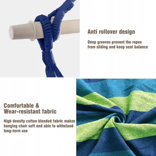 CHIHEE Hangstoel Katoenmix Comfortabel Binnen Buiten — miniatuur 5