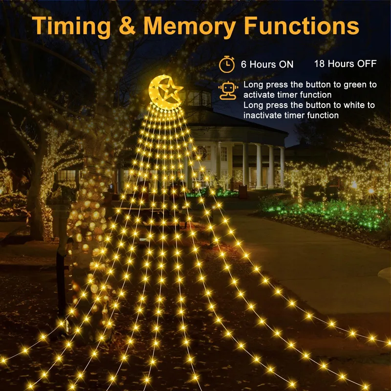 LED Lichtgordijn 15m 600 LED IP44 Timer 8 Modi — foto 15