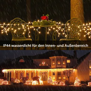 LED Lichtgordijn 15m 600 LED IP44 Timer 8 Modi — miniatuur 4