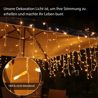 LED Lichtgordijn 15m 600 LED IP44 Timer 8 Modi — miniatuur 3
