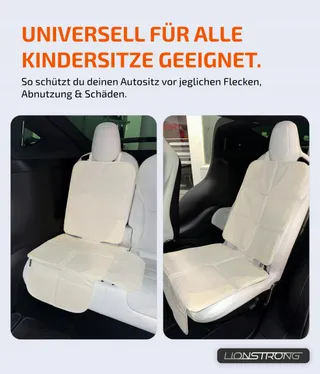 LIONSTRONG Beschermmat Voor Autostoeltje ISOFIX Waterdicht Beige — miniatuur 2