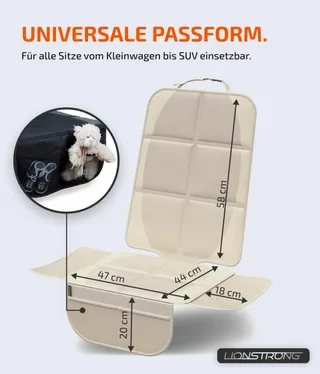 LIONSTRONG Beschermmat Voor Autostoeltje ISOFIX Waterdicht Beige — miniatuur 6