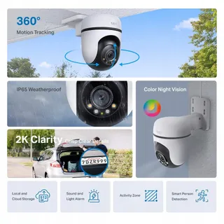 TP-LINK Tapo C510W Camera Buiten 360° 2K IP65 Nachtzicht Audio — miniatuur 3