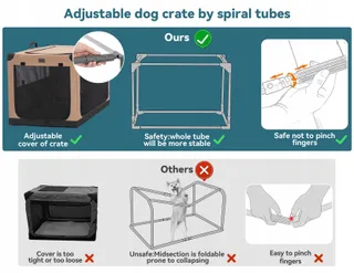 PETSFIT Opvouwbare Hondenbench XL Verstelbaar Khaki — miniatuur 2