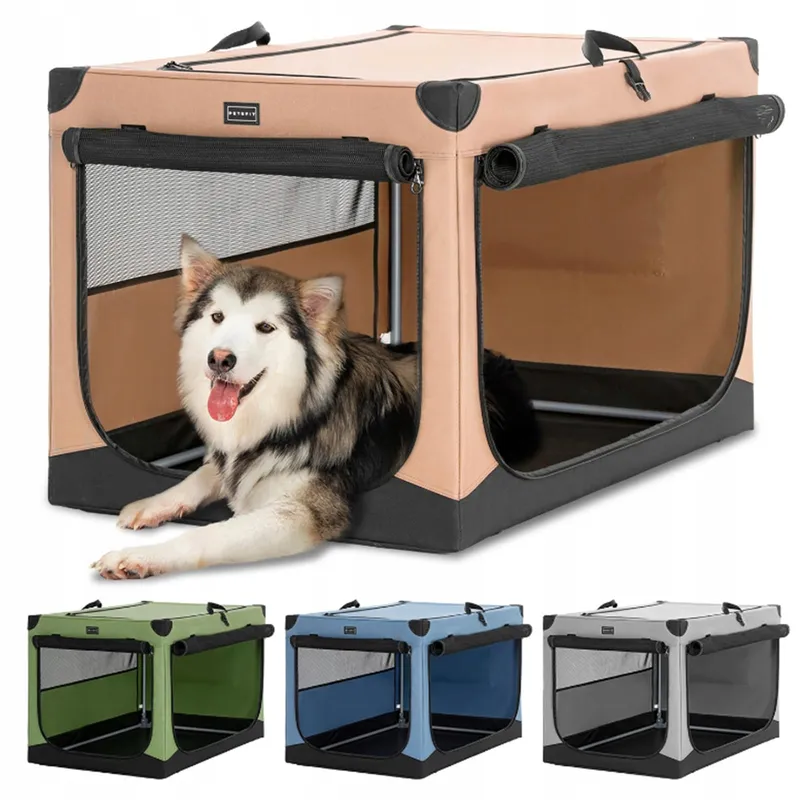 PETSFIT Opvouwbare Hondenbench XL Verstelbaar Khaki — foto 1