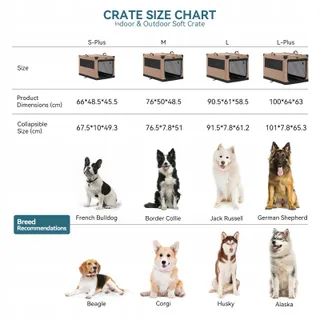 PETSFIT Opvouwbare Hondenbench XL Verstelbaar Khaki — miniatuur 3