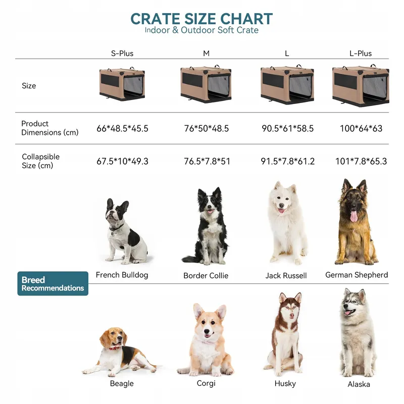 PETSFIT Opvouwbare Hondenbench XL Verstelbaar Khaki — foto 3