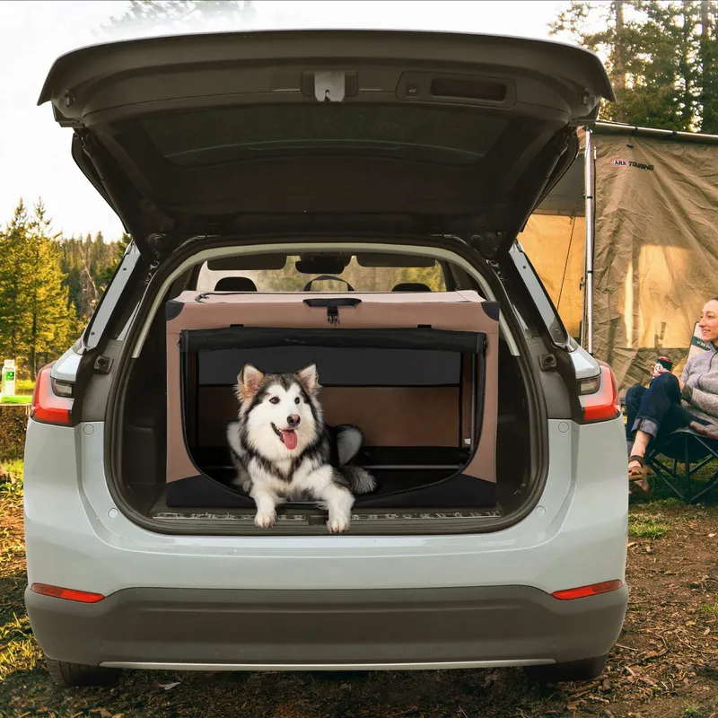 PETSFIT Opvouwbare Hondenbench XL Verstelbaar Khaki — foto 9