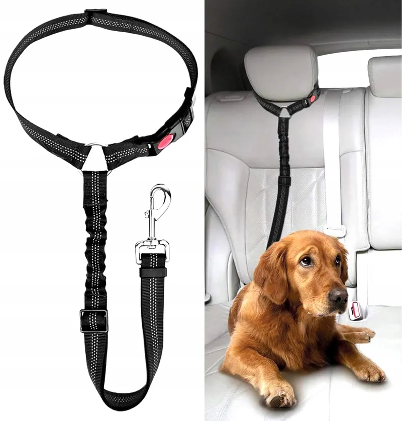 VERSTELLBARER Veiligheidsgordel Hond Auto Zwart — foto 1