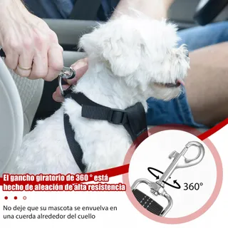 VERSTELLBARER Veiligheidsgordel Hond Auto Zwart — miniatuur 4