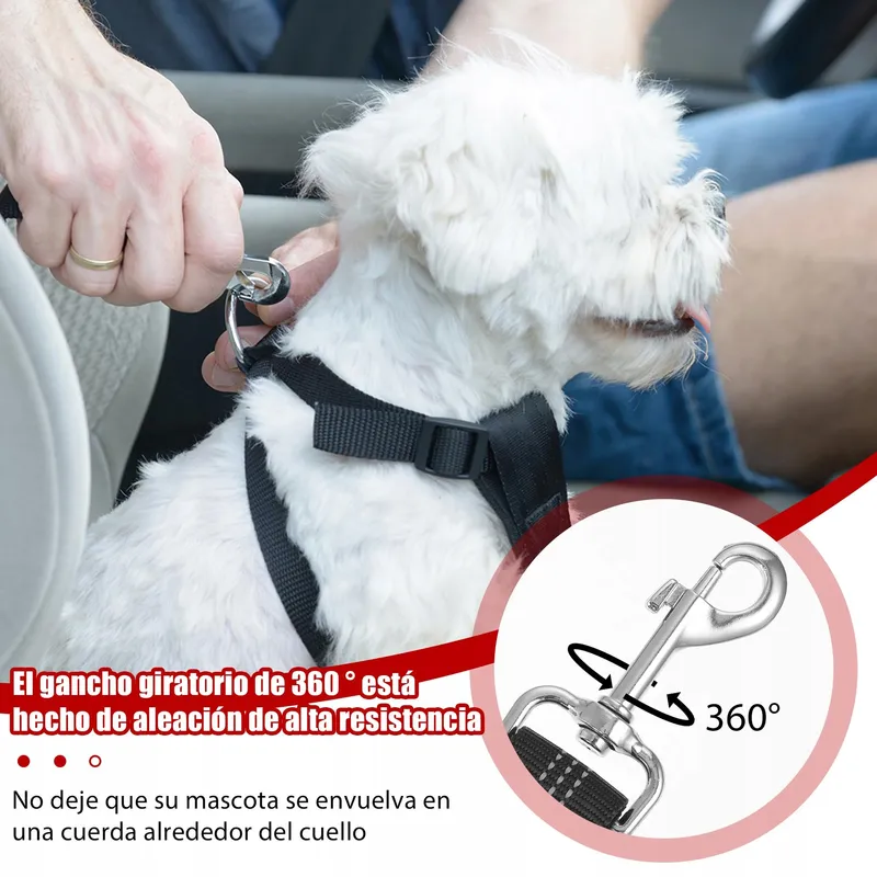 VERSTELLBARER Veiligheidsgordel Hond Auto Zwart — foto 4