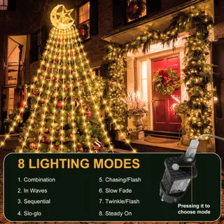 EISREGEN 15M 600LED Lichtjes Buiten Waterdicht 8 Standen — miniatuur 12